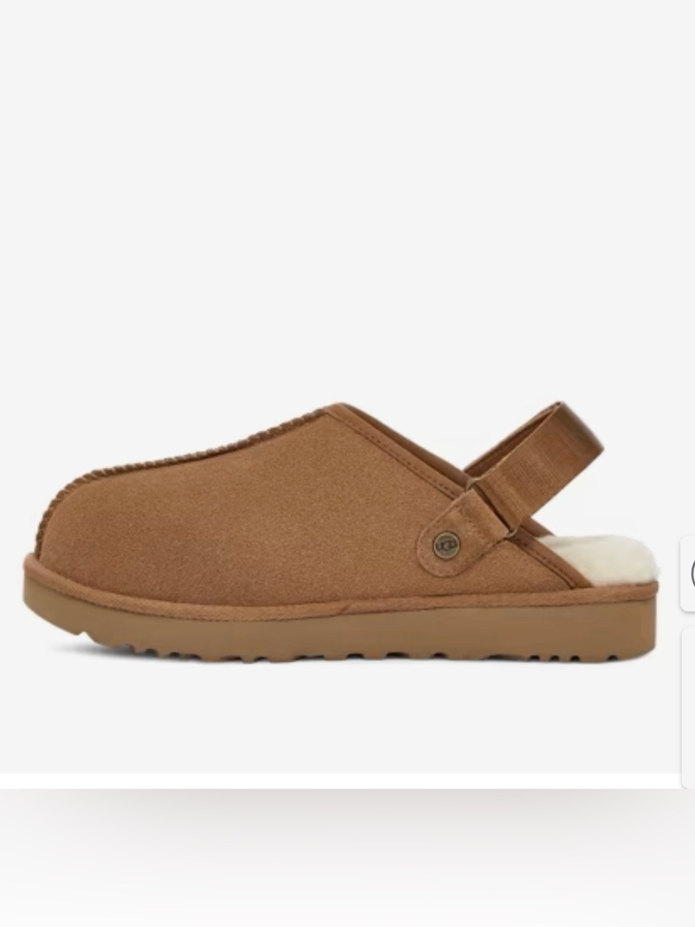 UGG Chestnut Brown Shearling-Lined Slip-On Clog Mule Never worn. - Picture 5 of 9